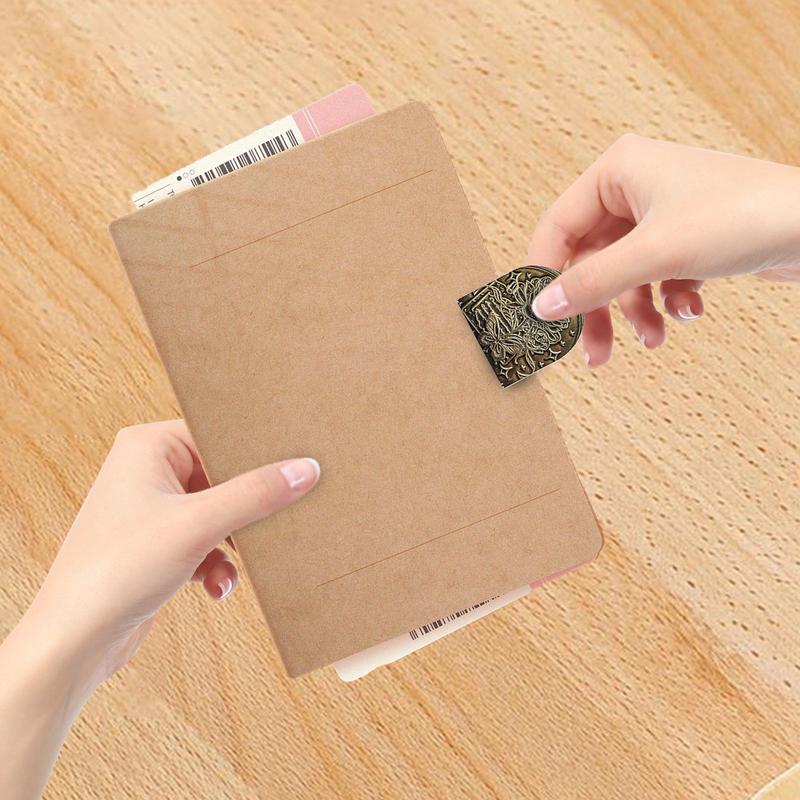 Vintage Paper Clip Metal Book Binder Vintage Page Clip Travelers Students Stationery Decorative Bill Binder For Book Lovers For