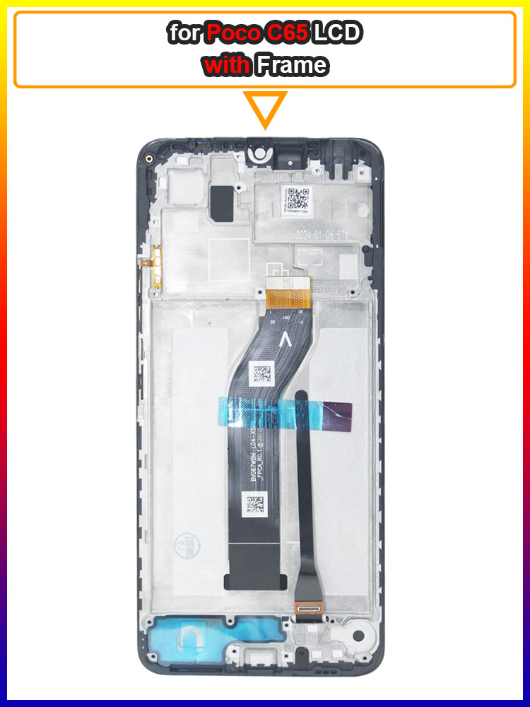 6.74'' LCD for Xiaomi Redmi POCO C65 LCD Display Touch Screen Digiziter Replacement for Redmi POCO C65 2310FPCA4G LCD With Frame: black