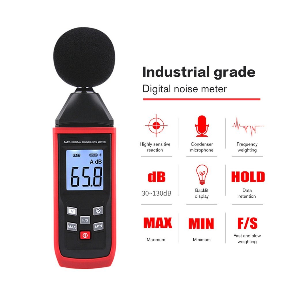 Digital Sound Level Meter 30 ~ 130dB Dezibel Meter... – Grandado
