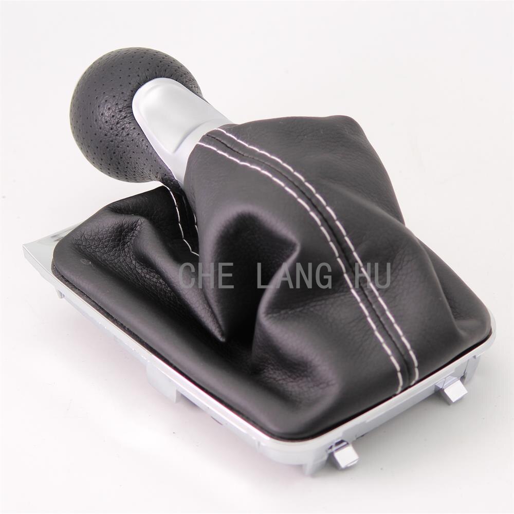 For vw golf 7 a7 mk7 gti gtd car-styling 5 speed 6 speed gear stick shift knob med svart skinnstøvel