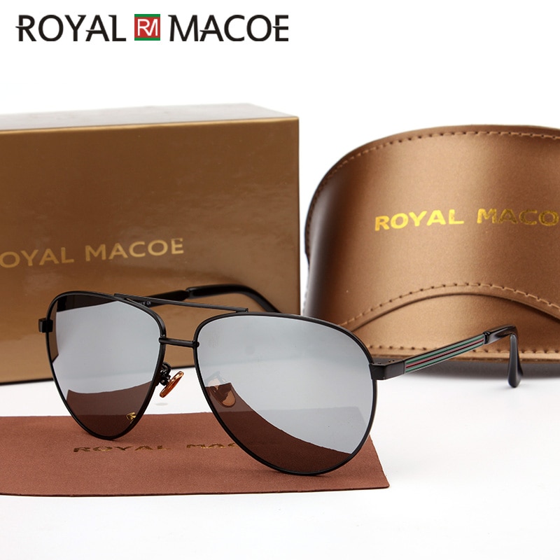 ROYAL MACOE Classic Men Women Sunglasses Polarized Brand Sun Glasses Driving Shield With Case Oculos Lentes