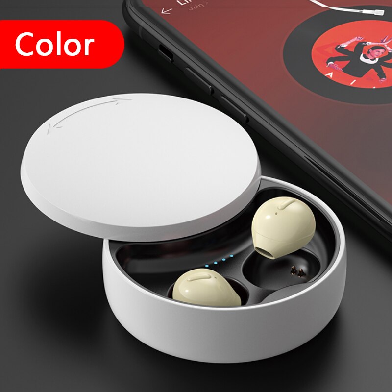 Ultra mini draadloze dual tws oordopjes  x21s verborgen kleine bluetooth onzichtbare oordopjes 3 uur muziek afspelen met oplaadcase: X21s naakt