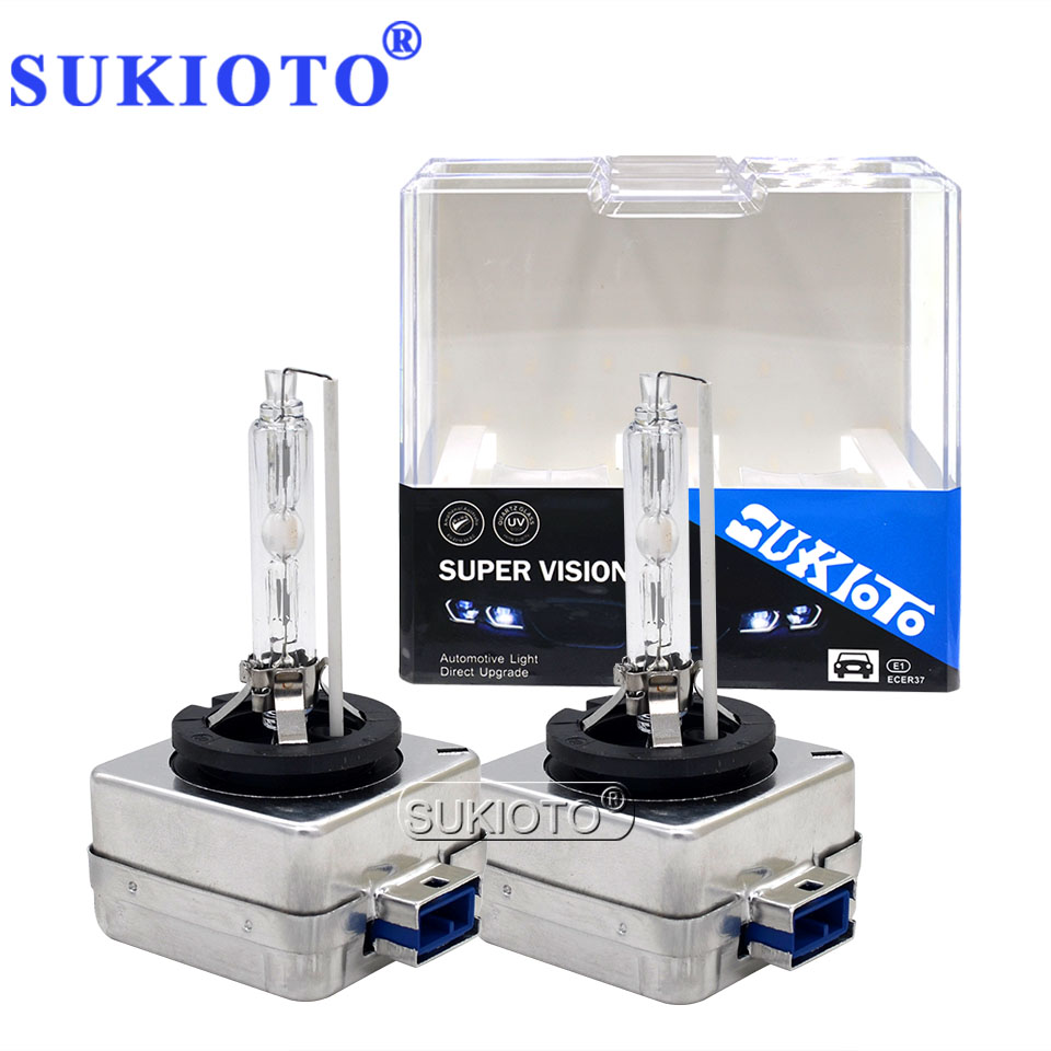 SUKIOTO – ampoules au xénon HID pour phares de voiture, 2 pièces, 25W D8S, 12V, 6000K, 8000K, 5000K, 4300K, D8S