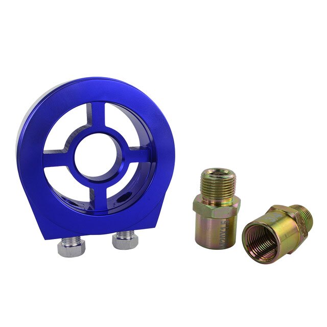 JDM- Oil Filter Cooler Sandwich Plate Adapter M20*1.5 and 3/4-16 Universal Oil Adapter Car Meter: Blue