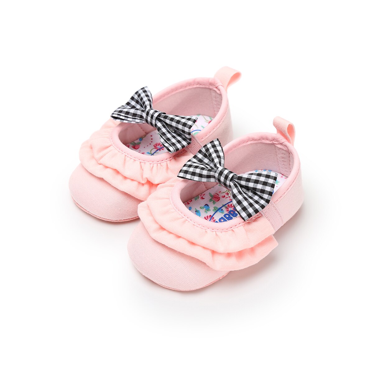 Chaussures de crèche pour bébés et -né | , chaussures de fête décontractées avec nœud floral: Rose / 0-6 mois