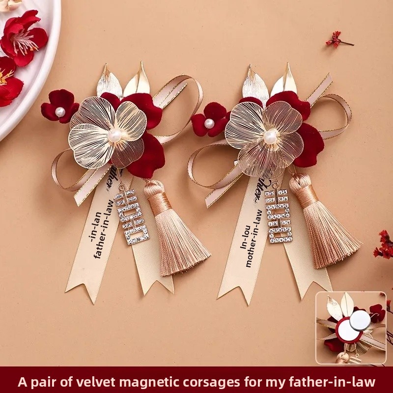 Bröllopsbukett emblem marskalkar och brudtärnor komplett set familj föräldrar gäster kavajslag blommor par exklusiv känsla: Blå