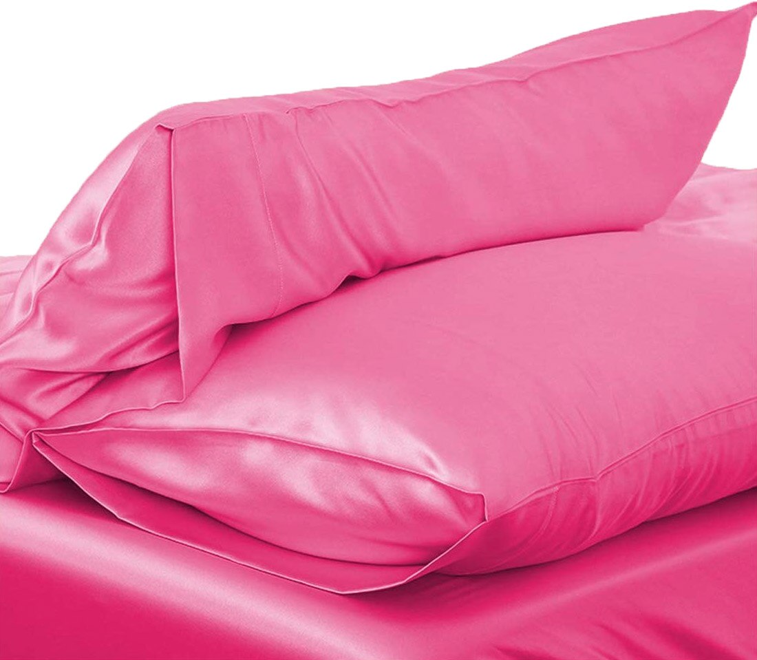 1pc 51*76cm baby sengetøj luksus silkeagtigt satin pudebetræk pudebetræk ensfarvet standard pudebetræk pudebetræk: Rød