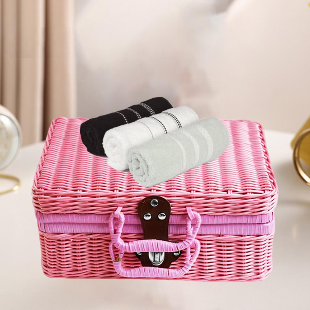 Valise tissée en osier, panier de stockage des aliments, Portable, pour jardin, Patio