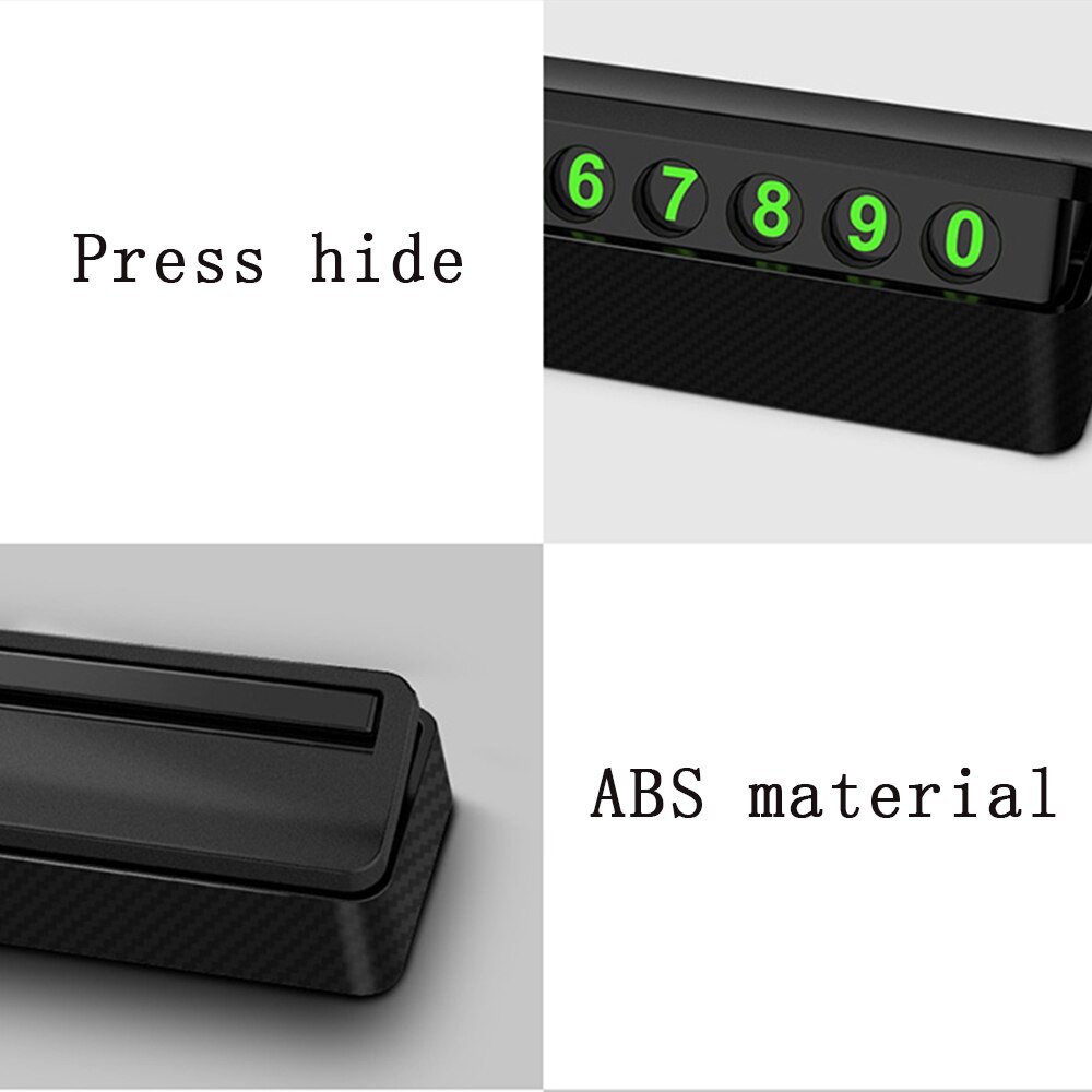 Car Luminous Temporary Parking Card Night Phone Number Card Universal Hidden Auto Mobile Temporary Stop Sign Interior