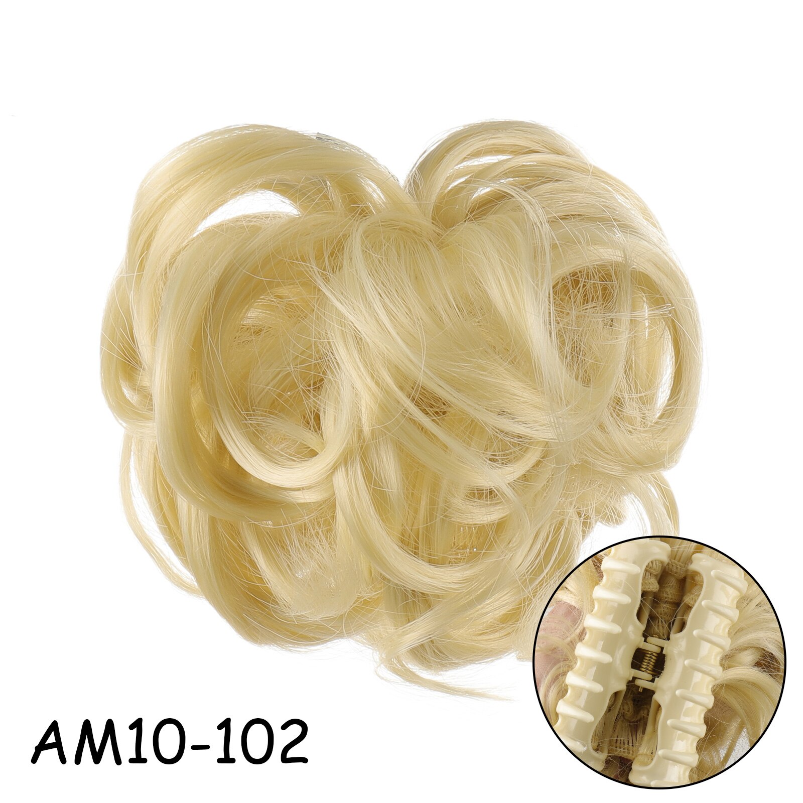 LVHAN Synthetic Curly Chignon Ombre Claw Hair Messy Buns Updo claw Clip In Hairpiece For Women's Hair Buns: AM10-102