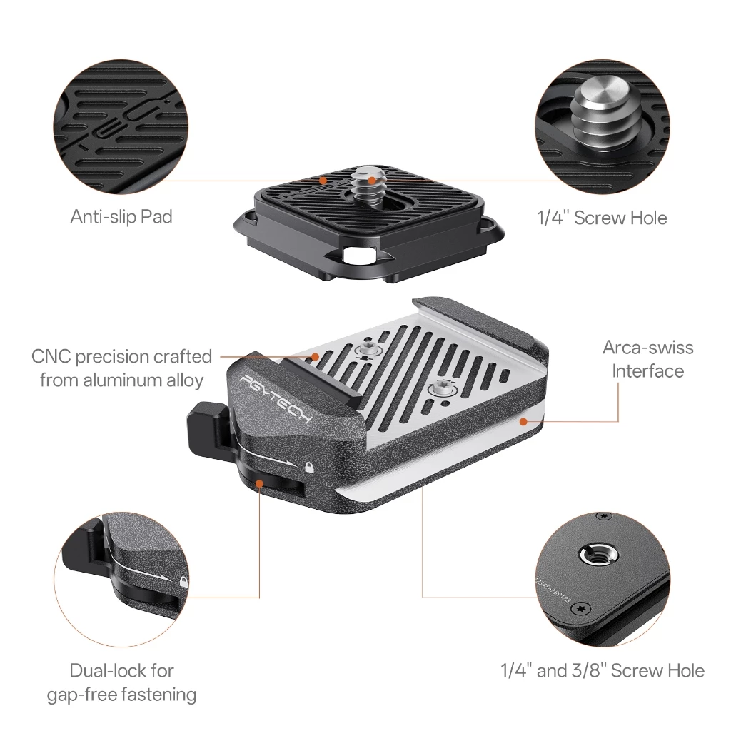 PGYTECH Arca-Type Quick Release Clamp & Plate V2 Set