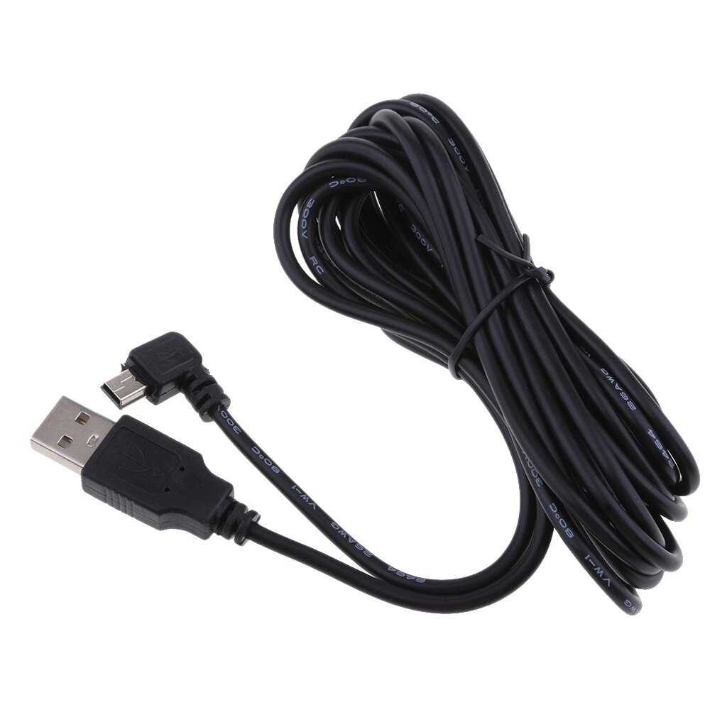 Premium Mini USB Charger Cable 5V 2A 90 Degree Right DVR GPS Charging 3.5m