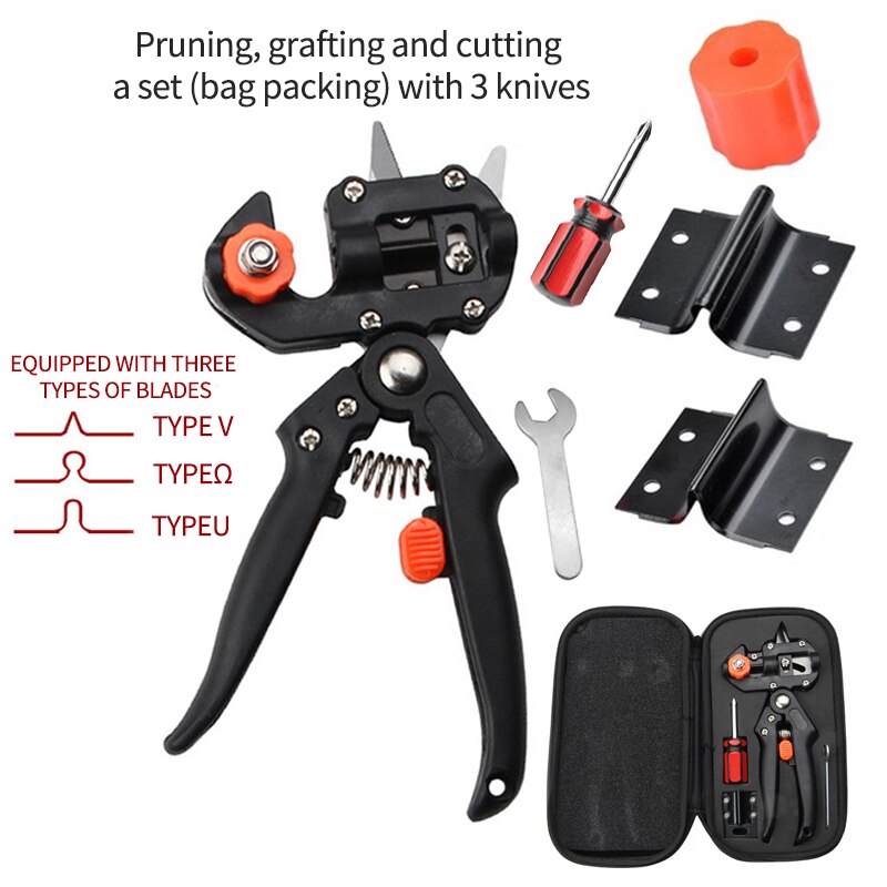 Grafting Pruner Garden Grafting Tool Branch Cutter Secateur Pruning Plant Box Fruit Tree Grafting Scissor Tool Kit: Type A