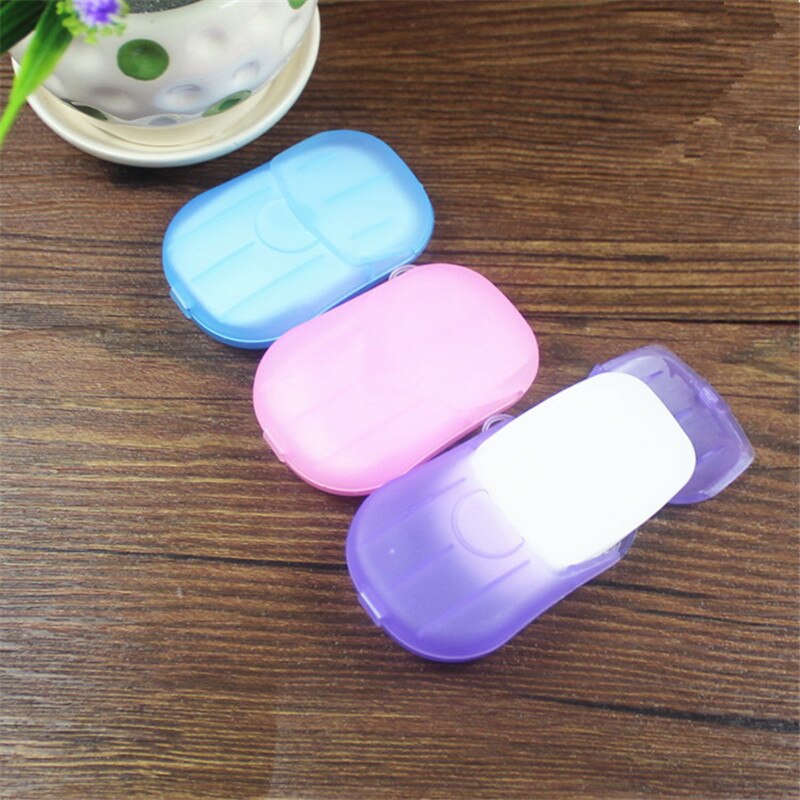 1 pc Doos Draagbare Wassen Slice Sheets Hand Bath Travel Scented Schuimende Papier Zeep