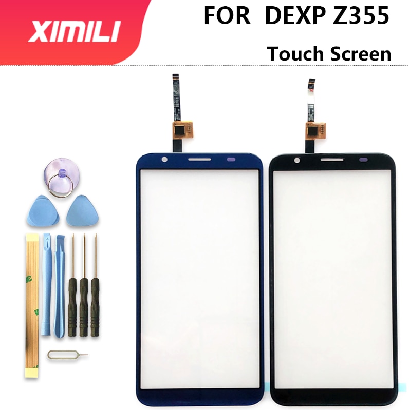 Testé bien Originaln 100% 5.5 pouces pour DEXP Z355 écran tactile verre lentille numériseur verre capteur noir bleu couleur avec ruban adhésif