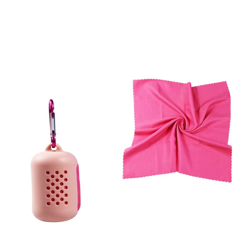 Travel Fold-Able Mini Towel Portable Hiking Camping Quick Dry Towel With Silicon Case Outdoor Tool Sports Face Hand Towel