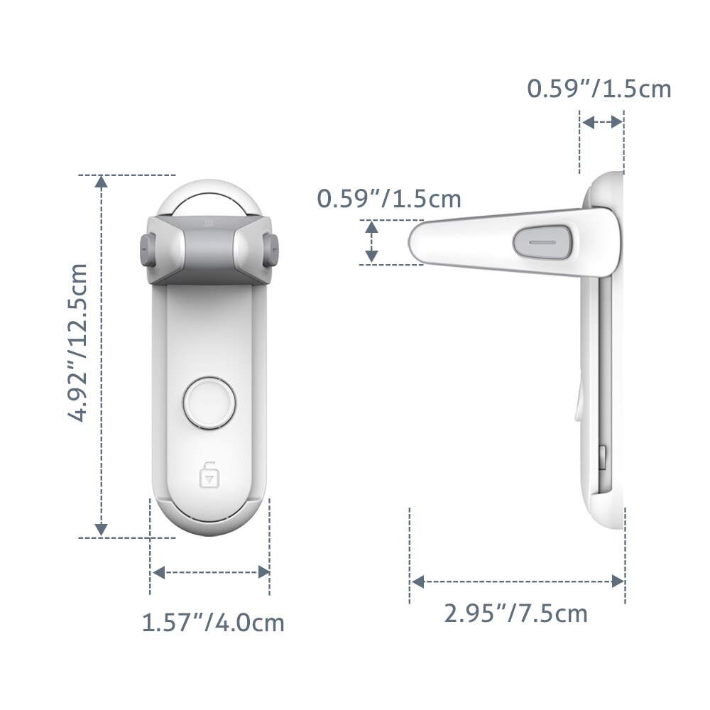 EUDEMON – serrure à levier de porte, serrure de poignée de porte à l'épreuve des bébés, serrure de bouton de porte à l'épreuve des enfants, facile à installer et à utiliser, adhésif VHB 3M