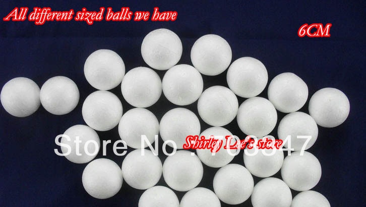 ! (50 stks/partij-6) cm natuurlijke witte piepschuim ballen voor diy flower ball craft handgemaakte painted ball * *