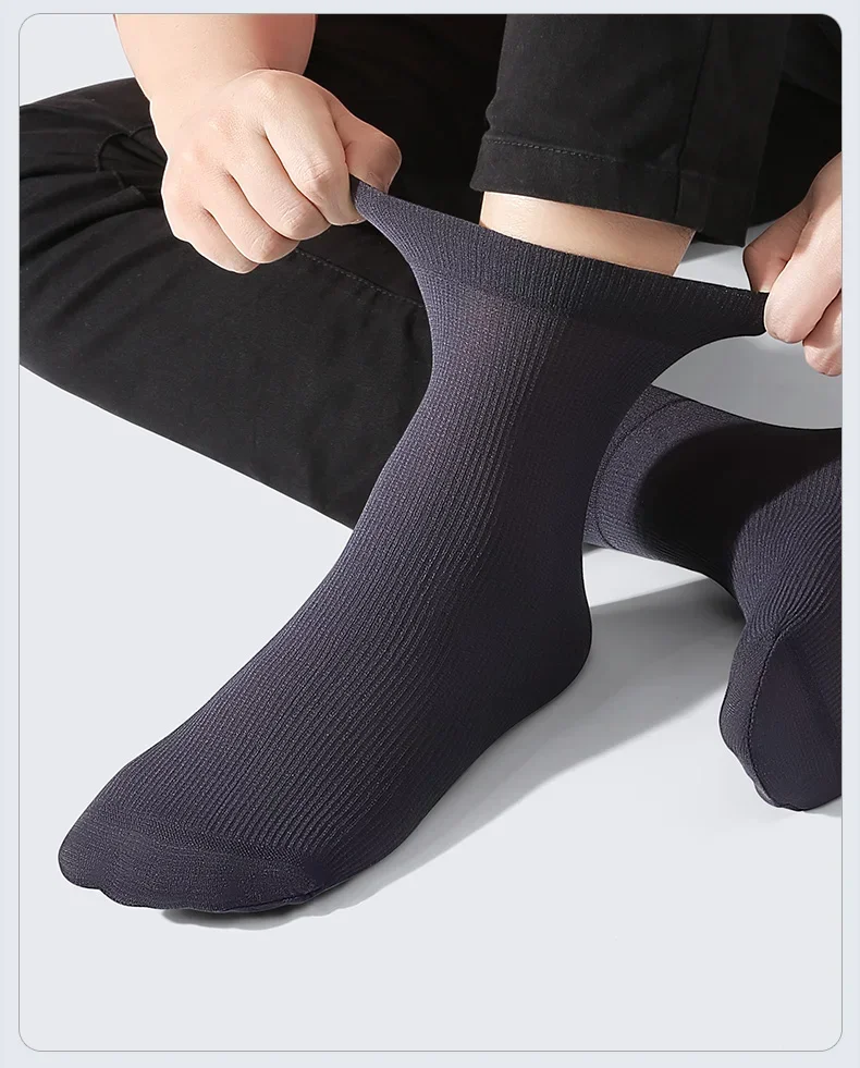 10/20pairs Mannen Ijs Zijden Sokken Zomer Lente Ultradunne Sokken Effen Zakelijke Sokken Ademende Zachte Sokken Enkel Bamboevezel Sokken