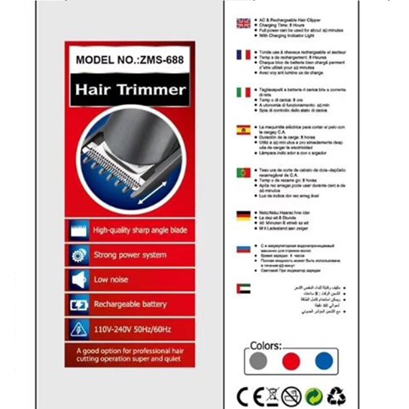 100-240v Men's Powerful hair trimmer hair clipper rechargeable beard hair cutter machine electric hair cut kit