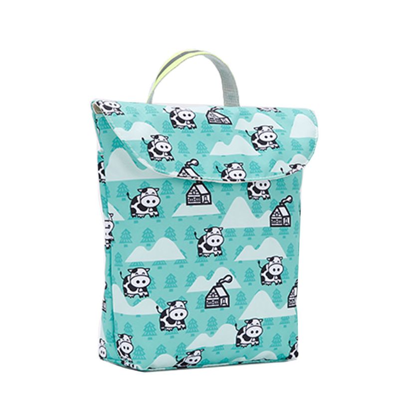 Dessin animé impression humide sac sec bébé couche-culotte sac organisateur réutilisable poche pour bébé sac à couches
