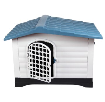 Grande maison pour chiens | Maison étanche d'intérieur et d'extérieur pour chiens de compagnie, en plastique , gros: 424S blue with  door