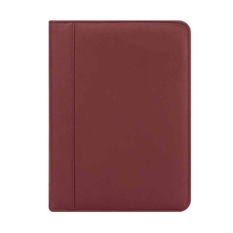 A5 File Folder Binder Manager Cabinet Padfolio with Calculator Spiral Business Fichario Notebook Briefcase Journal Handbook Bag: Burgundy