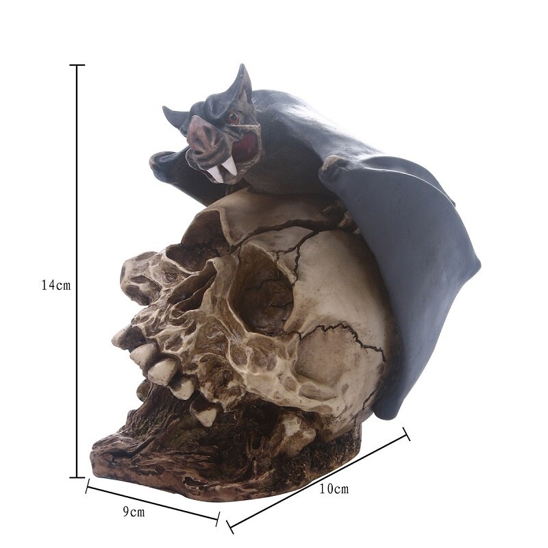 Human Skull Resin Skeleton Storage Hook Wall Mount Desk Ornament Living Room Sets Home Party Halloween Decor Accessory: Skull RH-6006