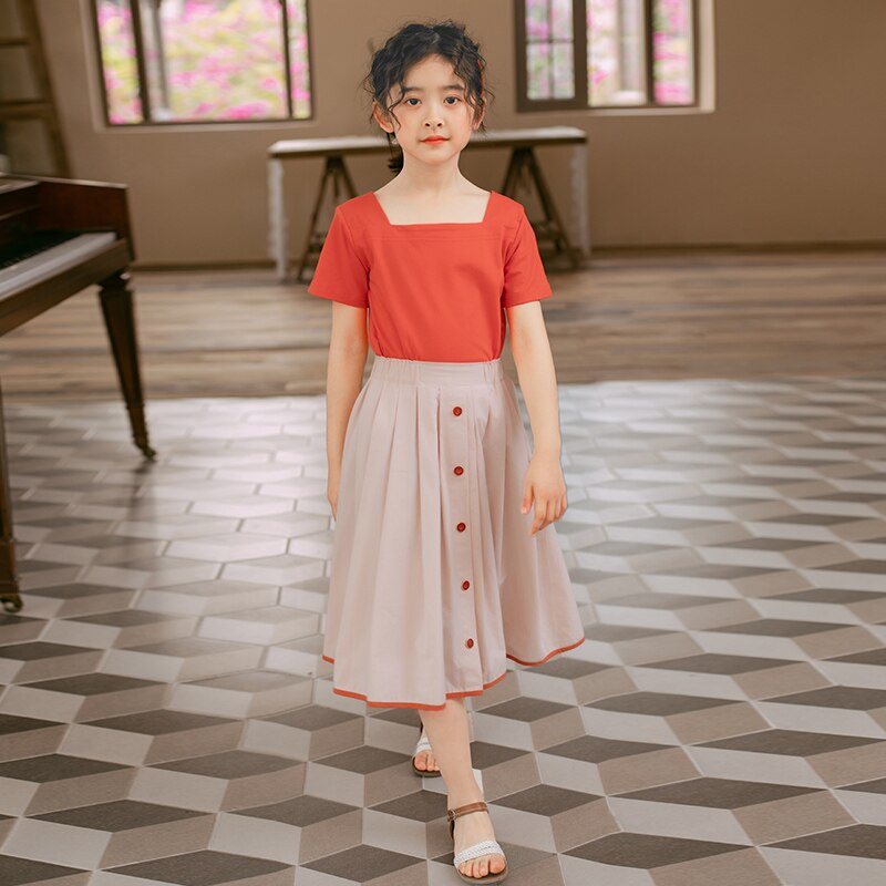 Yourseason meisjes katoenen vintage rokken patchwork knooprok schattige baby tienermeisjes losse rok zomer kinderkleding