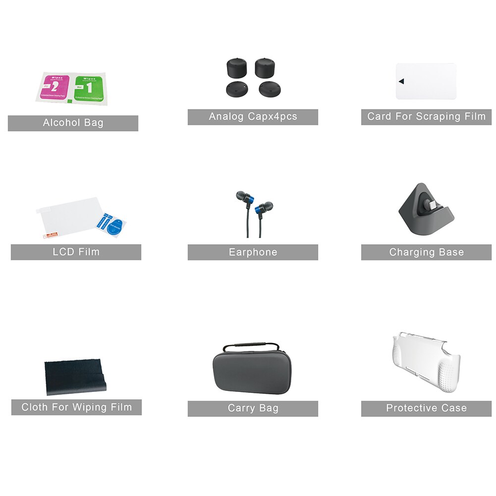 Sac en tissu étui de protection carte de sac d'alcool pour essuyer le tissu de Film et ainsi de suite pour Nintendo Switch Lite 12 en 1 Kit
