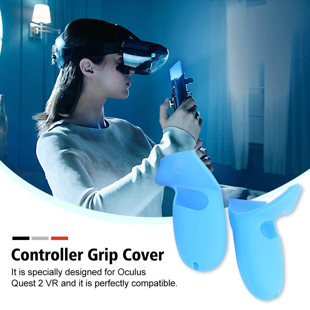 1 par à prova de choque jogo console vr óculos acessórios controlador capa protetora caso pele macia silicone para oculus quest 2