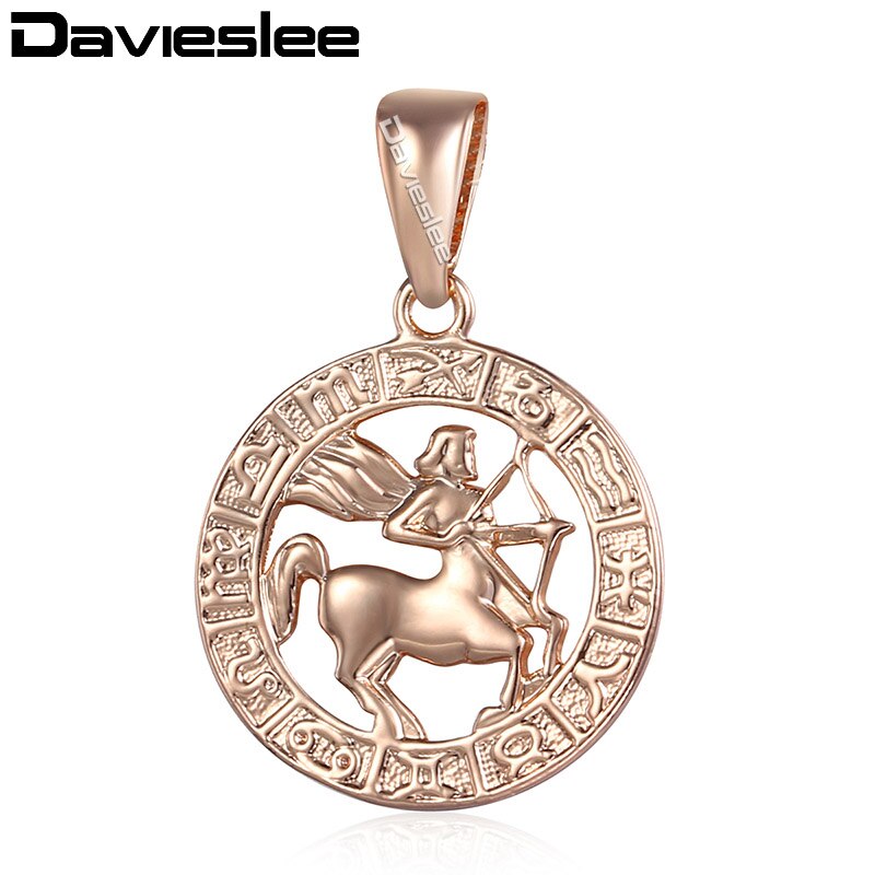 Davieslee Womens Boogschutter Sterrenbeeld Hanger 585 Rose Gold Sterrenbeeld Hanger Ketting Voor Vrouw Sieraden DGP181: GP181