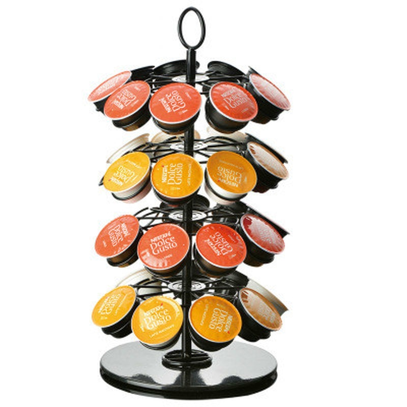 Practical Coffee Capsules Holder Rack Rotary Capsule Tower Stand For Nespresso/Dolce Gusto/K-Cup Coffee Capsules