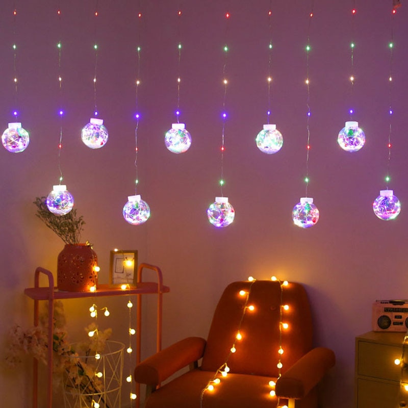 Gardin led koppartråd ljusslinga saga eu julkrans bröllopsfest sovrum utomhus ljusslingor dekoration