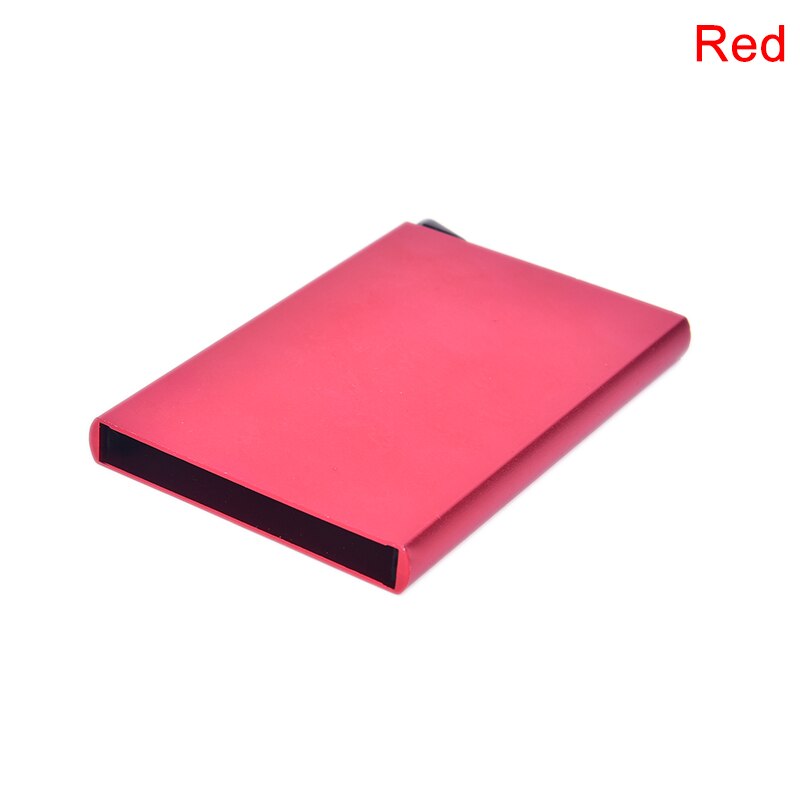 Rvs Creditcardhouder Mannen Slim Anti Beschermen Reizen Id Kaarthouder Vrouwen Portemonnee Metal Case: Rood