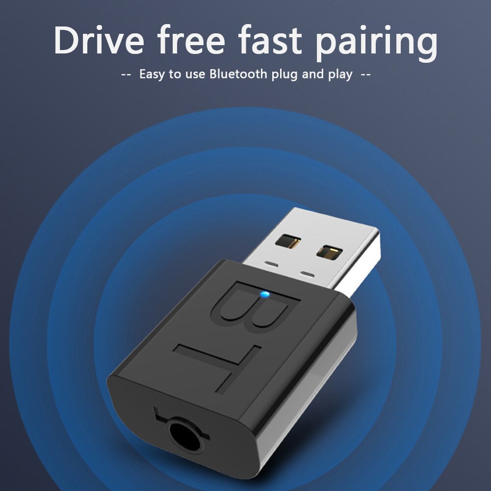 USB Stereo Music Wireless Adapter Portable Bluetooth 5.0 Dongle for PC Car Wireless AUX USB Transmitter Receiver