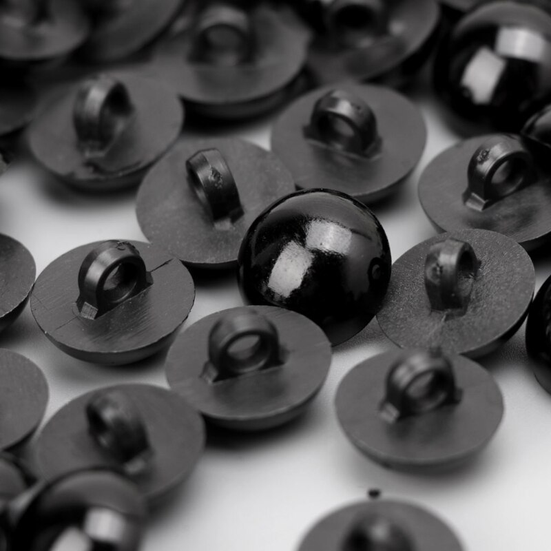 100x Black Shank Button DIY Sewing Eye Shirt Doll DIY Craft 9/10/11.5/12.5/15mm