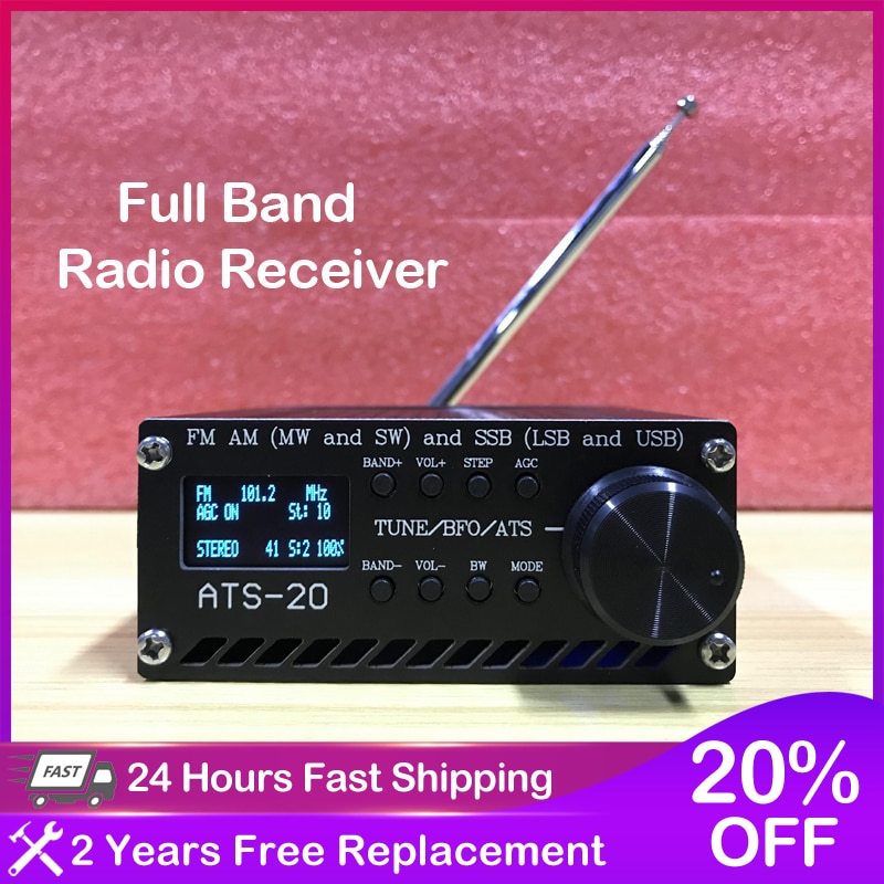Récepteur Radio toutes bandes SI4732 assemblé, FM AM (MW &amp; SW) SSB (LSB &amp; USB) avec batterie au lithium + antenne + haut-parleur + boîtier, nouveauté 2022