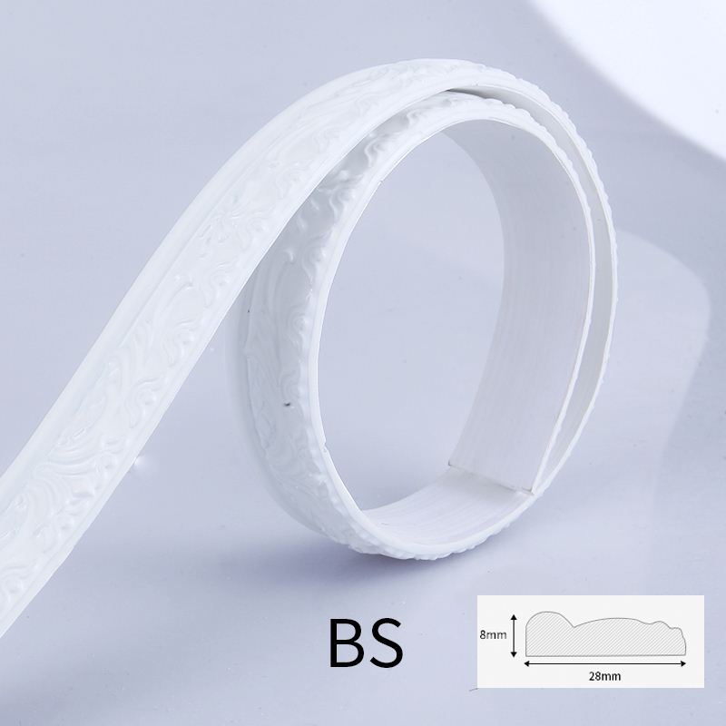 Plaster line living room background wall decorative border PVC line door frame line: White