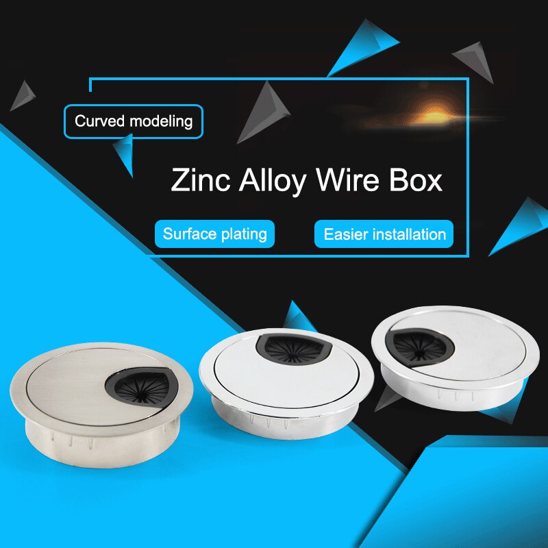 60mm stół biurkowy ze stopu cynku przepust kablowy pokrywa otworu na przewód robić domowego biura hałas889