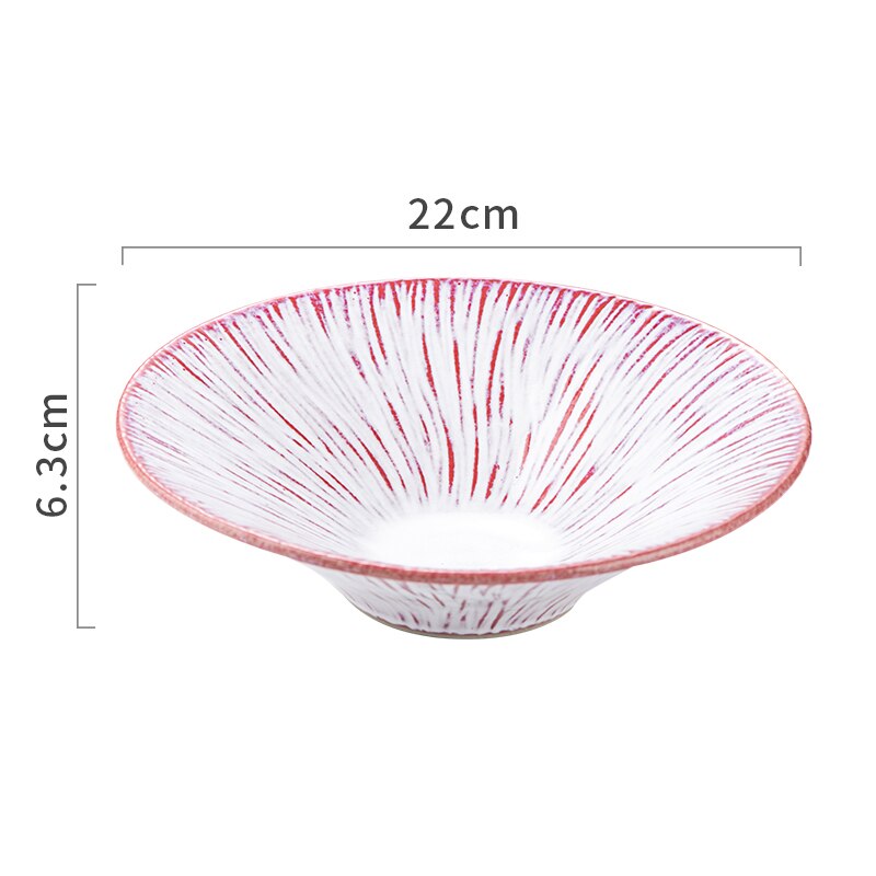 Keramische Fruit Salade Kommen Soep Wastafel Ronde Servies Koken Plaat Groente Bowls Creatieve Hotel Restaurant Snack Desserts Lade: 8.5 inch 5