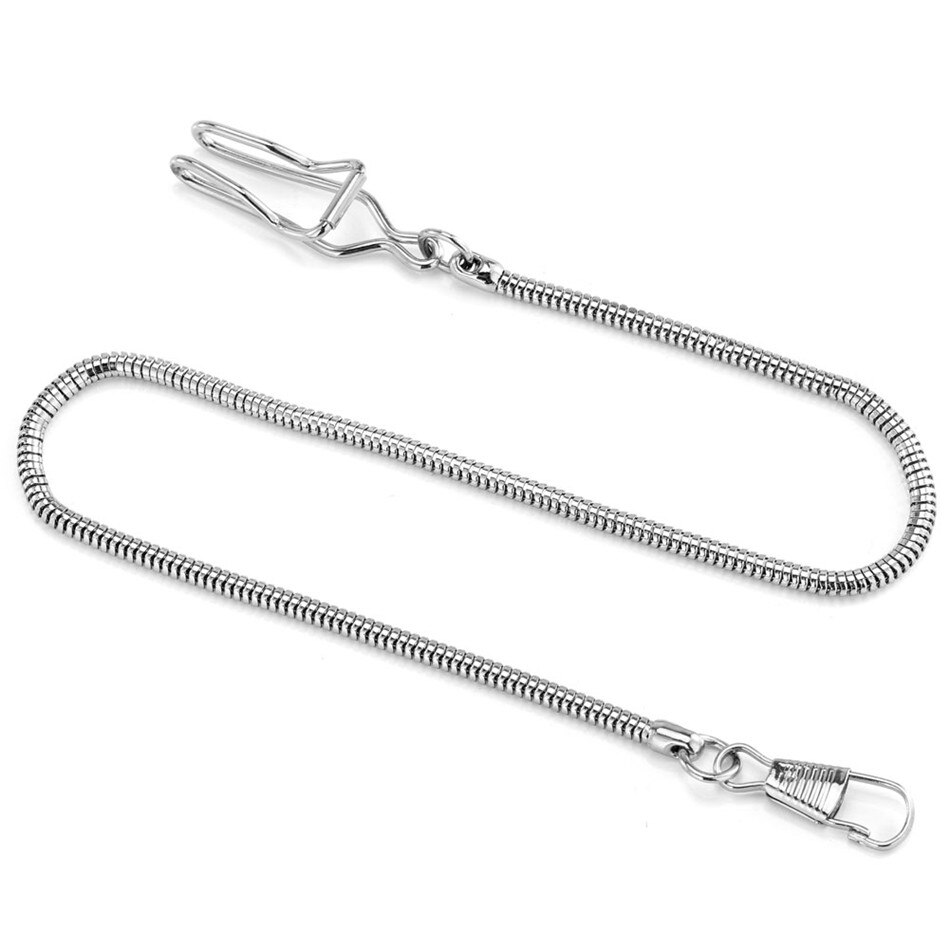 Sort/sølv/rosa guld retro slange kæde type lommeur kæder: Sølv