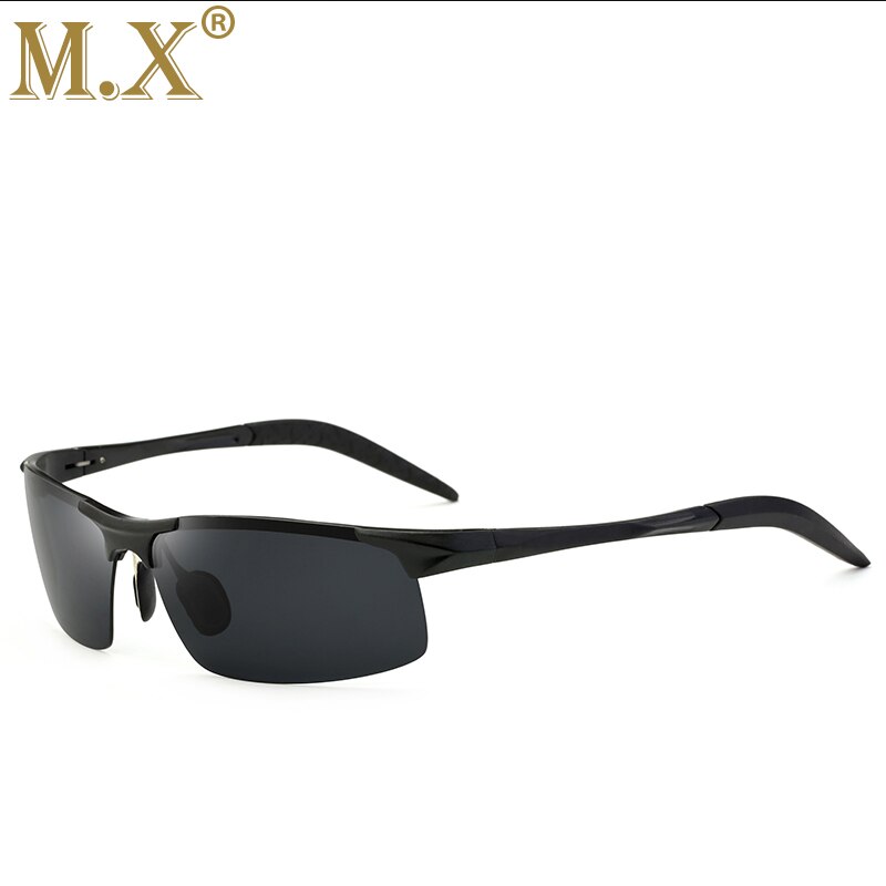 Aluminium Magnesium Männer Sonnenbrille Polarisierte Sport Fahren Nachtsicht Brille Sonnenbrille Angeln UV400 Randlose Sonnenbrille: Schwarz