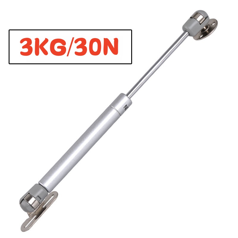 4 stk. gasdæmpere til skabslåge, 6-20kg løftestøtter, gasfjeder, lågstøtte, gasstøtter/støddæmpere, køkkenskabshængsel: 1.5 tommer / Hvid