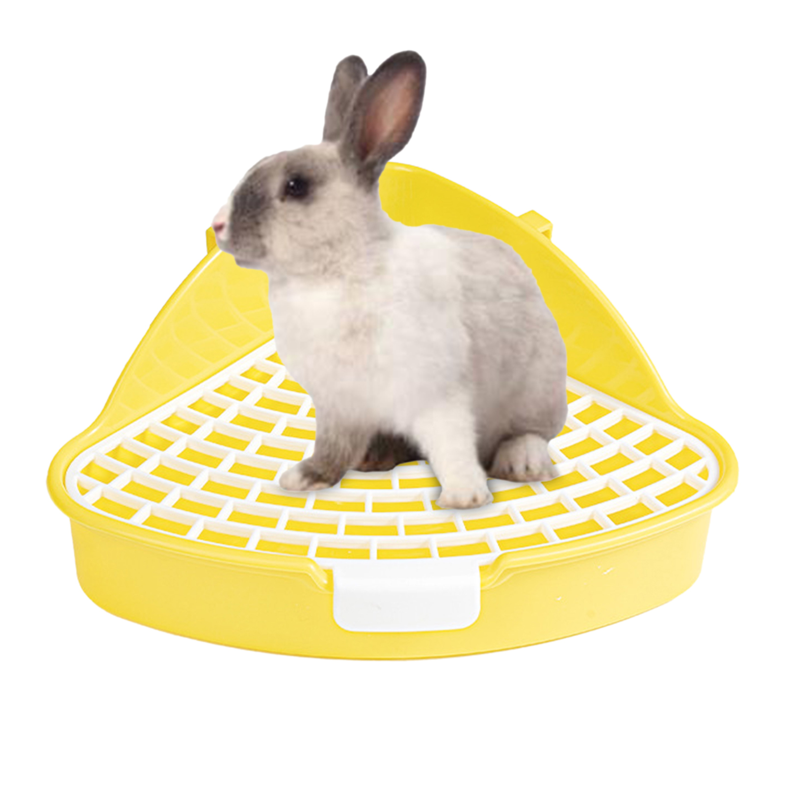 Bandeja de arena para conejos, orinal para animales, entrenador de conejitos, caja de inodoro esquinera para hurón, hámster, dragón, gato, conejillo de indias, suministros holandeses