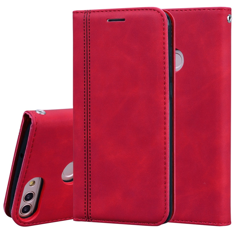 Voor Huawei P Smart FIG-LX1 Case Magnetische Leather Wallet Flip Card Hold Phone Case Voor Huawei P Smart Psmart cover Coque