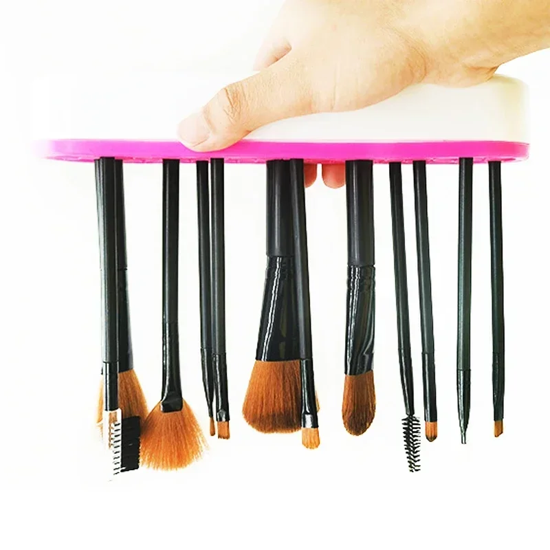 Étagère porte-brosse de maquillage porte-stylo à ongles présentoir support mallette de rangement de brosse organisateur en Silicone étagère de séchage pour pinceau de maquillage