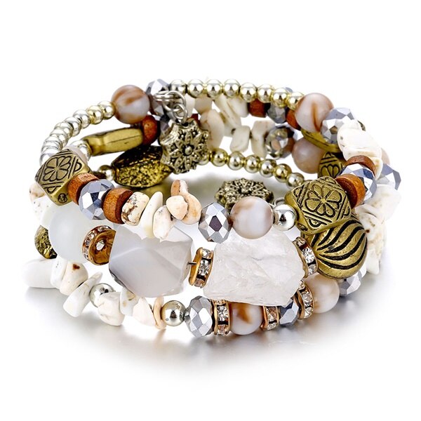 Ifmia Boho Multilayer Resin Stone Armband & Bangles Vrouw Vintage Lange Manchet Armbanden Voor Vrouwen Pulseras Etnische Sieraden: IF11000259-1