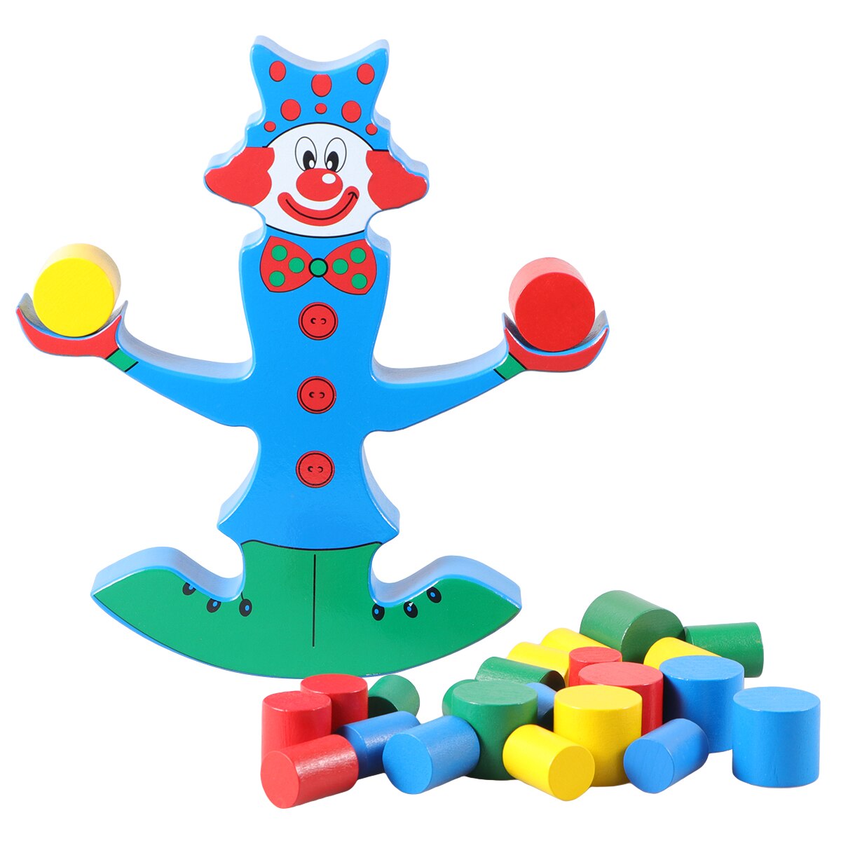 Kinderen Vroege Onderwijs Houten Puzzel Kleurrijke Clown Evenwichtsbalk Houten Vaardigheid Gebouw Balancing Game: Default Title