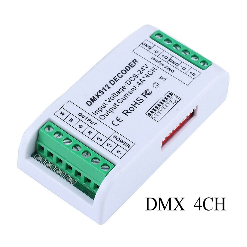 4CH DMX512 LED Decoder 4 Channels Mini Controller Dimmer 9V-24V Console for LED Strip